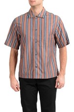 Vintage Hugo Boss Men  s Size Medium Striped Button Down Short Sleeve Shirt