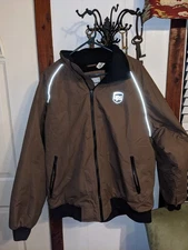Vintage UPS Wearguard Jacket Mens 2XL Brown Bomber Uniform Driver Parcel Y2K