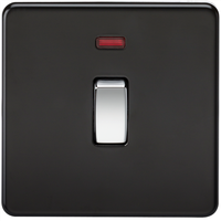 Knightsbridge SF8341NMB - 20A 1G Dp Schraubenlose Wandschalter & Neon - Matt