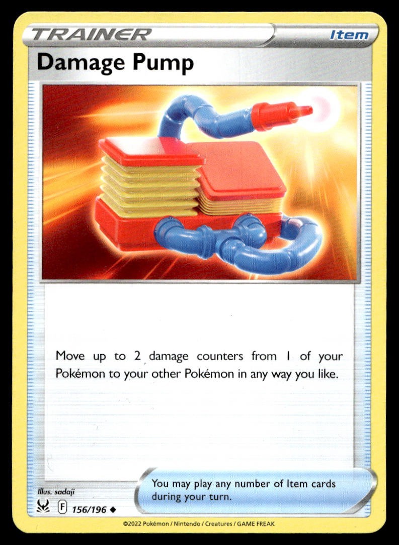 Damage Pump 156/196 Pokemon Card Lost Origin Uncommon Trainer Lightly Played GH