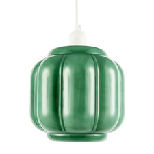 Emerald Green Traditional Pendant Ceiling Lamp Shade with Deep Grooves by Hap...