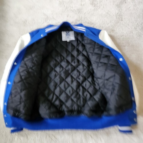 Kesslers Ursuline College Letterman Jacke blau weiß Wolle Ledermantel Größe M - Bild 3 von 6