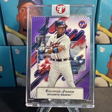 2025 Topps Pristine Chipper Jones Encased Purple Refractor /99 #47 Braves