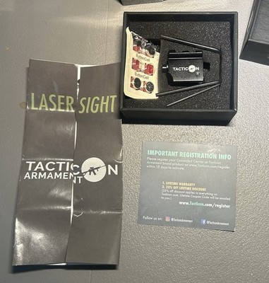 Tacticon Armament Laser Sight w/ Batteries & Mount   Picatinny Rail   Red Laser