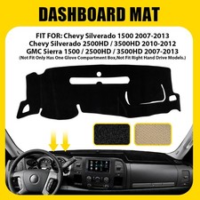 Black Dashboard Pad Dashmat Cover For 2007-13 Chevy Silverado 1500 Gmc Sierrs Ev