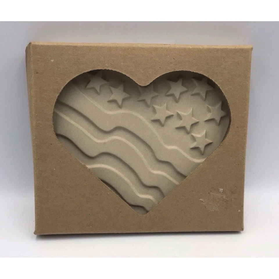 Molde de biscoito vintage mimado chef coração patriótico edição final 2934 cozimento NOVO - Imagem 4 de 4