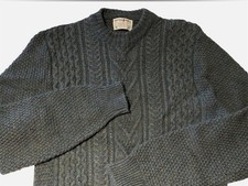 Vintage Lord Jeff Cable Knit Sweater Men  s L Academia 100 British Wool USA Made