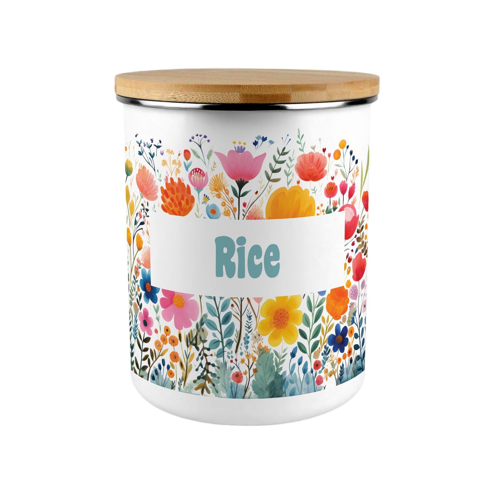 Floral Rice Storage Canister - 2.7L Extra-Large Colourful Kitchen Gifts