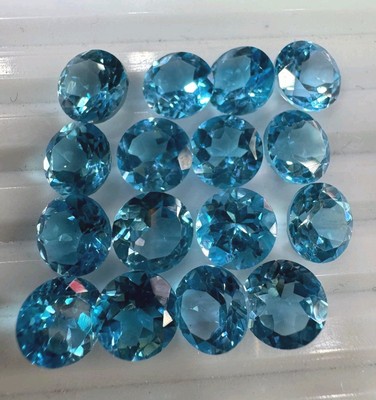 AAA+ Quality 8mm 5 Pcs Swiss Blue Topaz Faceted Loose Gemstone, Natural Gemstone