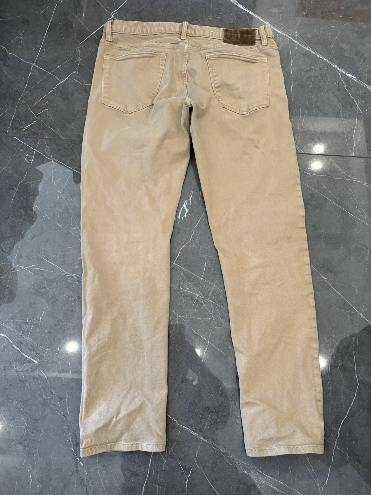 Men's Todd Snyder New York Stretch 5 Pocket Chino Beige Tan Slim Fit 33 X 32