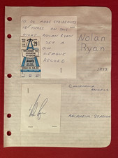 Nolan Ryan Autograph August 29/73 Pitched For The Angels in Anaheim (See Script)