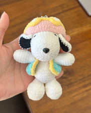 Crochet Snoopy flying ace keychain plushie Amigurumi Stuffed Doll