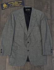 Vintage Brooks Brothers Makers Grey Tweed Wool Blazer Jacket Size 44R USA Made