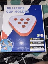 Billiards Drink Cup Holder Pool Float Summer Outdoor Toys Triangle New In Box