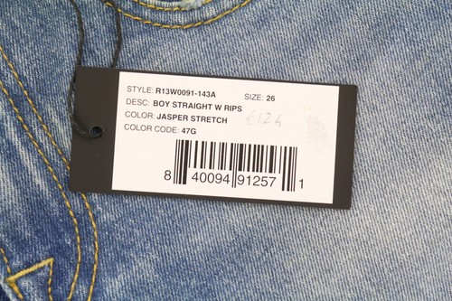 R13 Boy Straight Women Jeans 26 Jasper Stretch Ankle Length Washed RRP€595 - Picture 7 of 12
