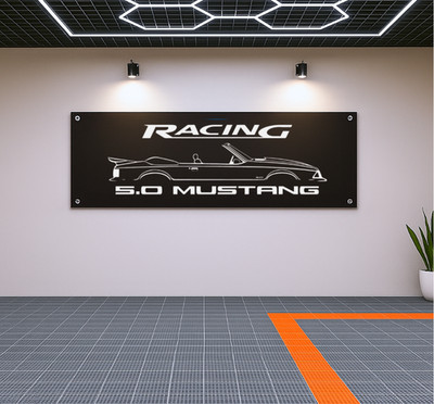 Mustang 5.0 Racing Banner   71x24in | Garage Decor & Racing Fans