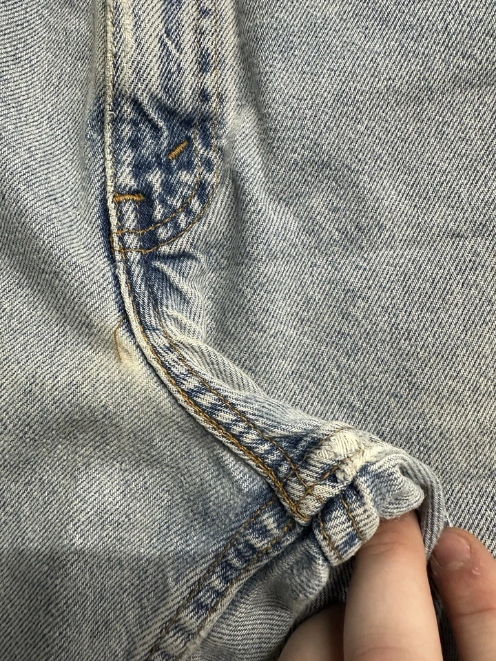 Pantalones Cortos Levis 550 De Colección Años 90 Para Hombre 32 Naranja Pestaña Azul Lavado Claro Denim Relajado Foto 2 de 4