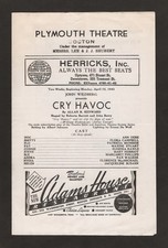 Flora Campbell "CRY HAVOC" Jacqueline Susann / Ann Dere 1943 Playbill / Tickets