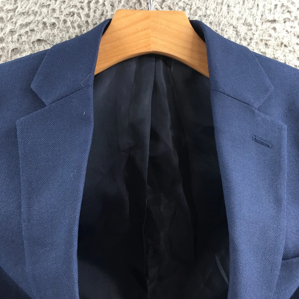 Chaqueta Blazer Nordstrom Rack Trim Fit Para Hombre 36R Azul Manga Larga Informal Botón Foto 3 de 4