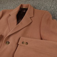 Cashmere Jacket Mens 40 Brown Heavy Long Trench Coat Overcoat Parka Formal Top