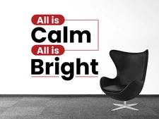 All Is Calm All Is Bright Wall Art | Minimalist Printable Home & Office Decor