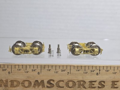 Sn3 Brass Sprung Truck Pair W/ Metal Wheels Marked Griffin Denver