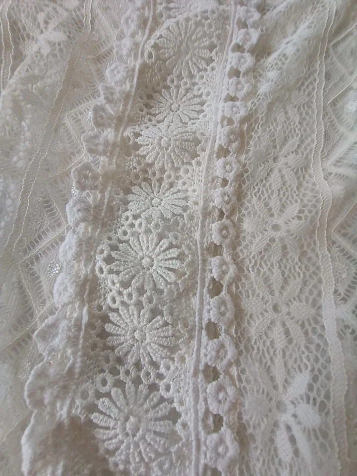 Sheer Open Lace Back Tank Top L Fairy Whimsical Tunic Blouse Festival  - Image 3 of 4