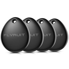 Air Tracker Tags-4 Pack for Apple Find My iOS Only , Official MFi 4pack-Black