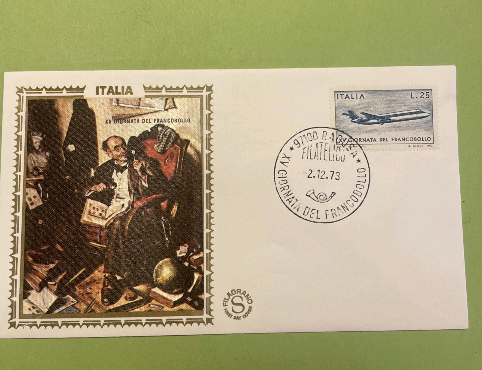 LA GIORNATA DEL FRANCOBOLLO 1973 F.D.C.  BUSTA PRIMO GIORNO EMISSIONE FILATELIA