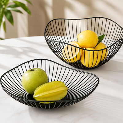 Metal Fruit Basket Iron Storage Bowl Snack Bread Vegetable Eggs Organizer Holder