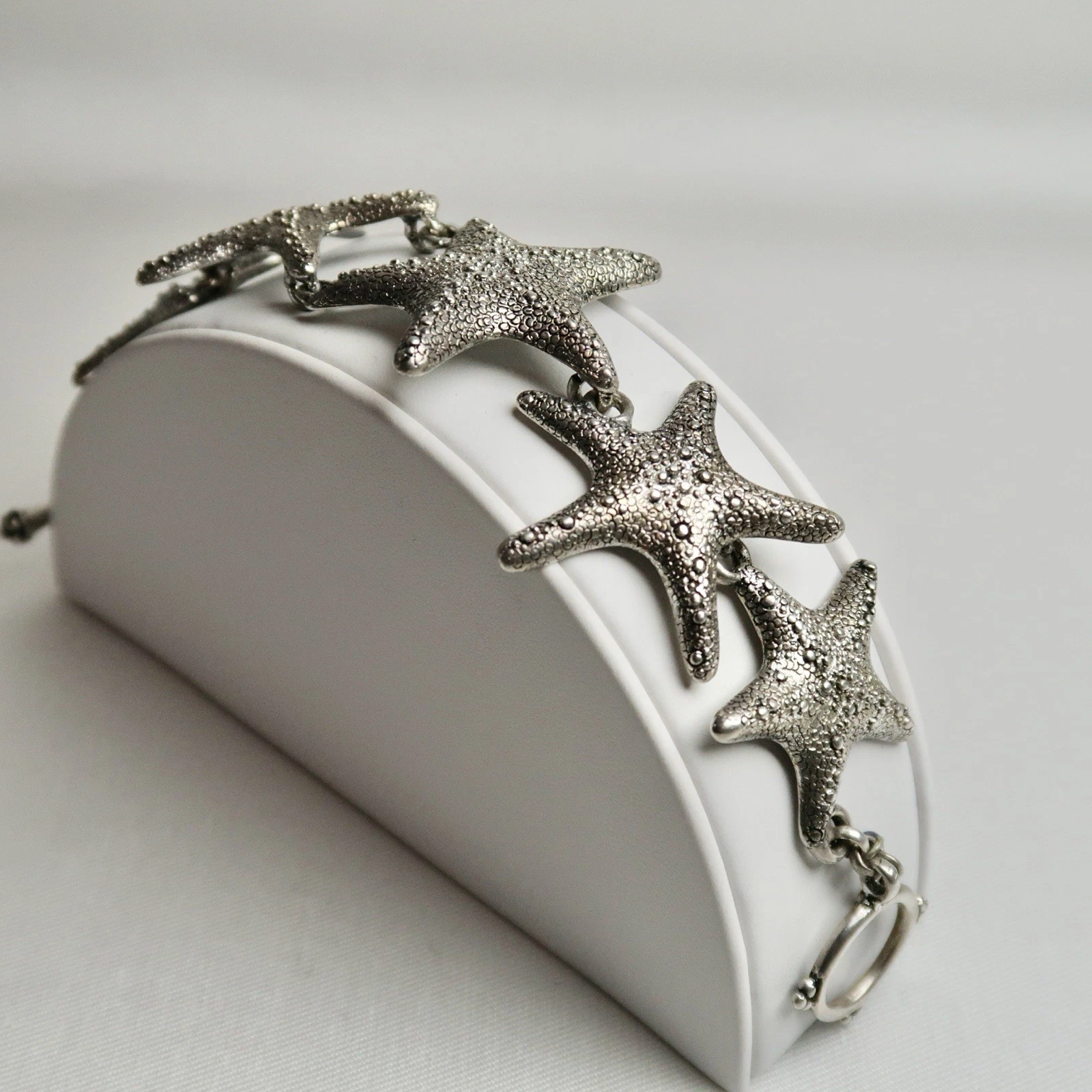 LUCKY BRAND Ocean 3D Starfish Link Mix Charms Vintage Bracelet Jewelry Br86