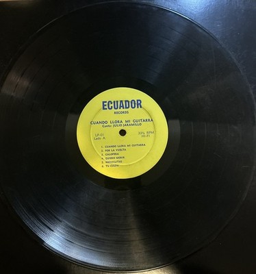 RECORD ONLY: Julio Jaramillo ''Cuando Llora Mi Guitarra'' Vinyl Record LP