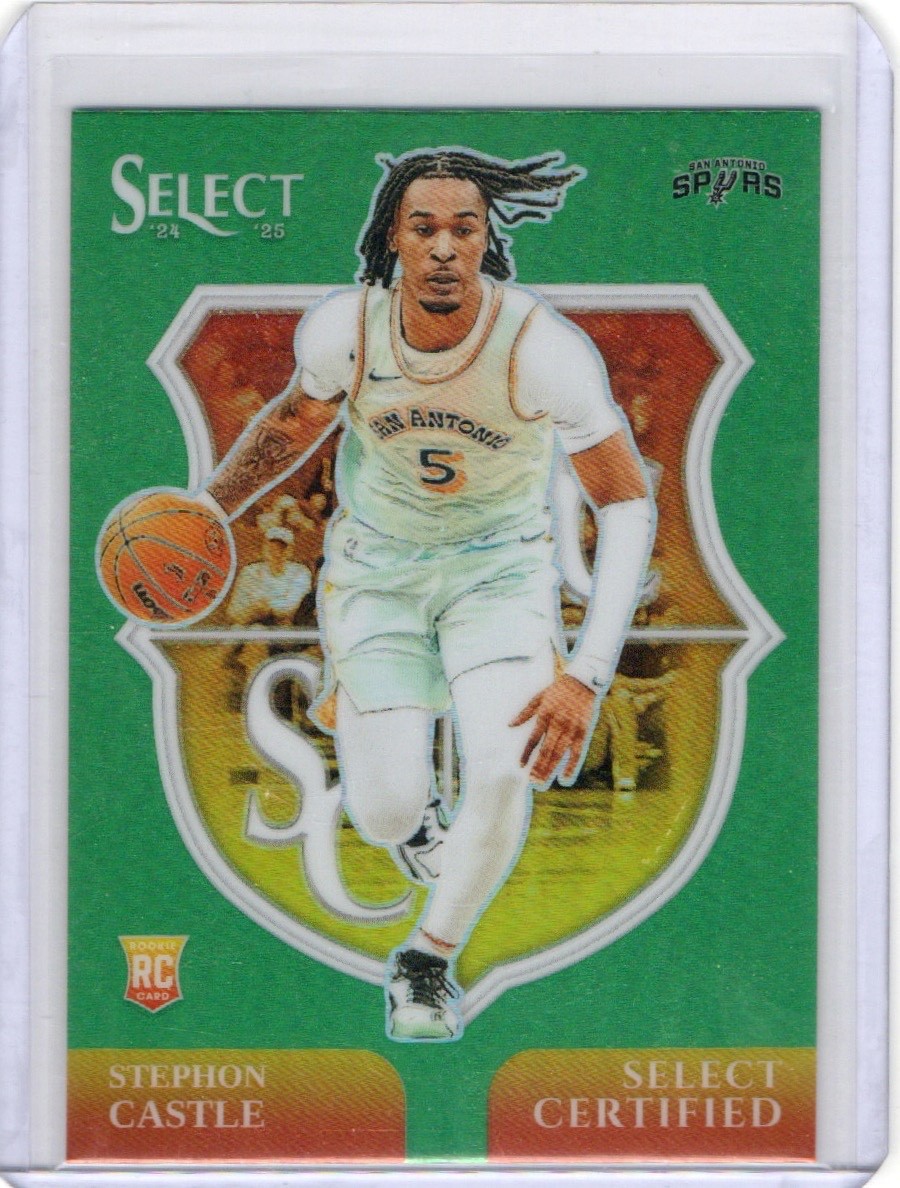 2024-25 Panini Select Stephon Castle Certified RC Green Prizm Rookie #19 Spurs