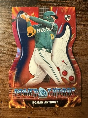 Roman Anthony 2026 Bowman CHROME Power Chords RED REFRACTOR 5/5 RC Rookie