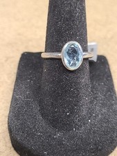 925 Aquamarine Crystal Ring Size 6 90059