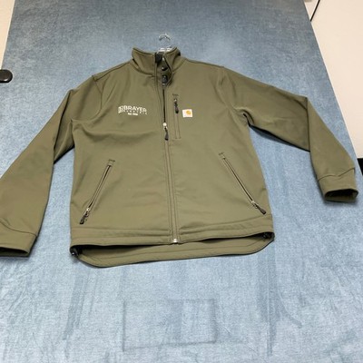 Carhartt Rain Defender Jacket Mens Large Green Softshell Brayer Electric Work