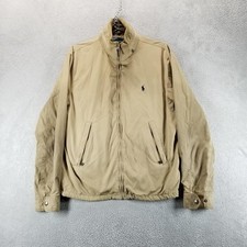 Chaqueta Polo Ralph Lauren Para Hombre M Beige Cortavientos Cremallera Completa Forrada Cintura Elástica