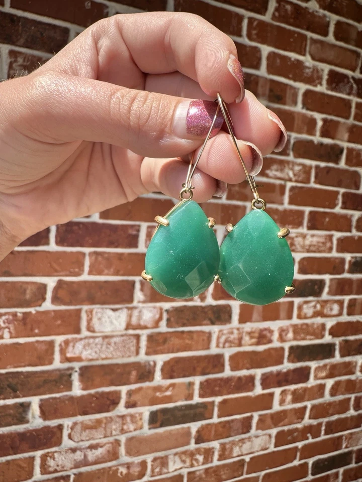 Kendra Scott Allison — Ágata verde y oro vintage Foto 3 de 4