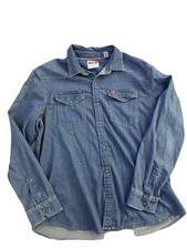 Wrangler Shirt Mens XL Blue Denim Long Sleeve Pearl Snap Western Regular Fit