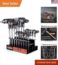 High-Quality 18pc Long Arm Ball End Allen Wrench Set - Chrome Vanadium Steel