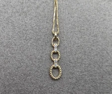 14K YELLOW GOLD CHAIN NECKLACE PENDANT WITH DIAMONDS FOR WOMEN