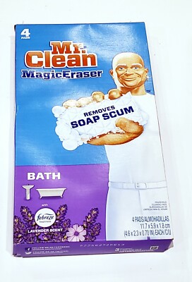 Mr. Clean  Magic Eraser Bath White Scouring Pad removes soap scum Lavender Scent