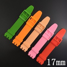 Correa de reloj de goma de silicona impermeable correa deportiva multicolor 17 mm para Swatch