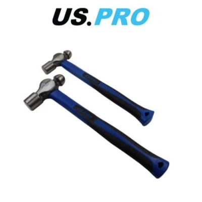 US PRO 2pc Ball Pein Hammers Set 16 & 32oz TPR Handle 3375