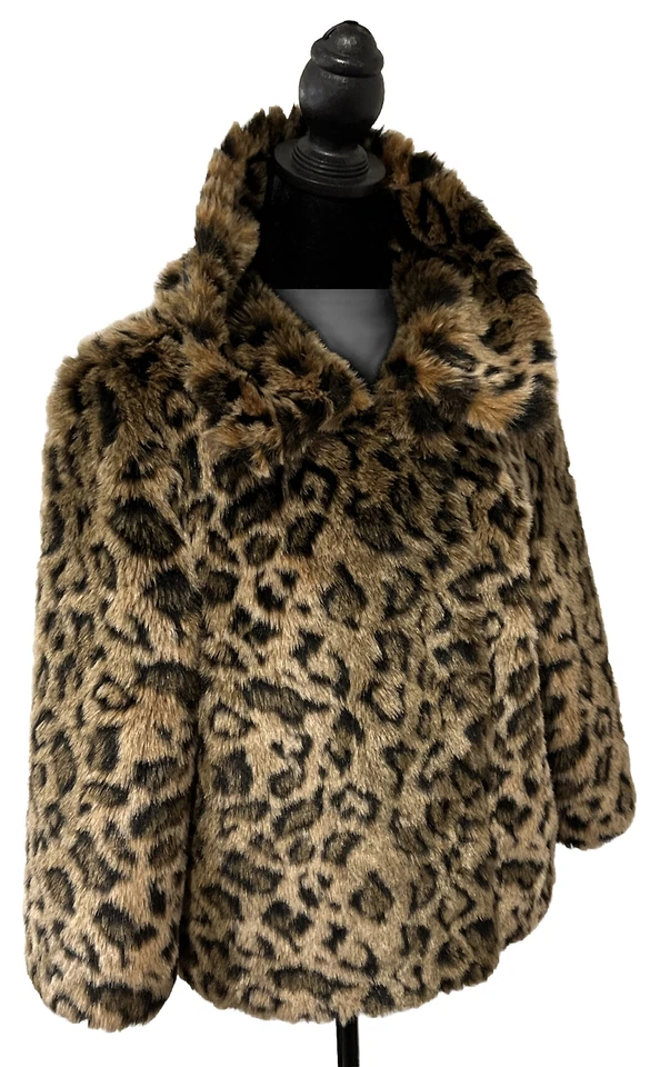 Abrigo Juicy Couture M Imitación Piel Leopardo Vintage Y2K Manga 3/4 Sra. Robinson ¡RAWR! Foto 3 de 4