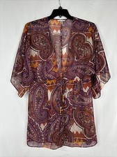 Cabi Epic Open Front Tie Tunic Top Womens Siz...