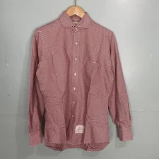 Thom Browne Gingham Plaid Red White Sz 2 or M Dress Shirt