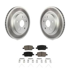 [Rear] Coated Disc Brake Rotor Ceramic Pad Kit For Chevrolet Camaro Cadillac CT6