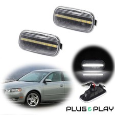 Luces de señalización laterales delanteras transparentes luces LED blancas para Audi A3 A4 A6 S4 S6 etc.