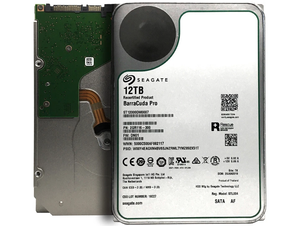 Seagate 12TB 7200RPM 256M SATA 6Gb/s 3.5 Desktop Performance HDD ST12000DM0007 - Image 2 of 4
